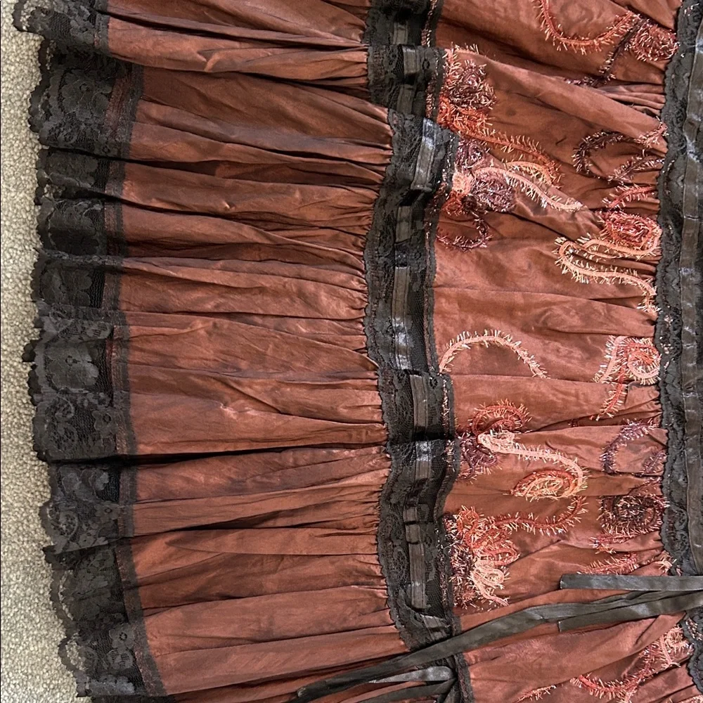Chic Brown and Black Women's Midi Skirt - Picture 3 of 6